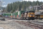 Eastbound Stac train going by old Truckee Yard